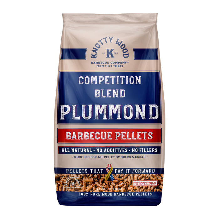 Knotty Wood Plummond Plum & Almond Blend 100% Natural Barbecue Pellets 20lb Bag