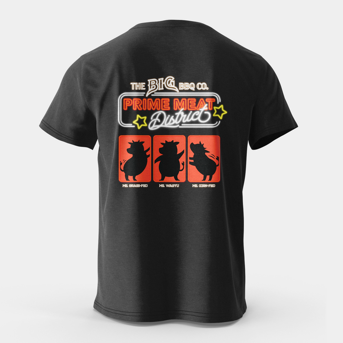 Big BBQ Company Prime Meat District Black T Shirt