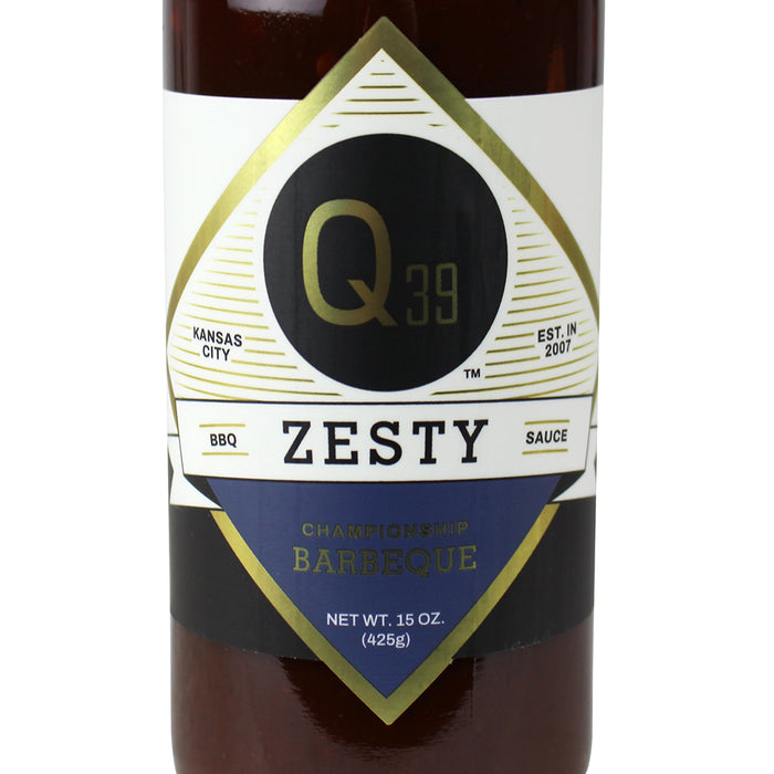 Q39 Zesty BBQ Sauce Gluten Free Award Winning Recipe For Pork Dishes 15 Ounces