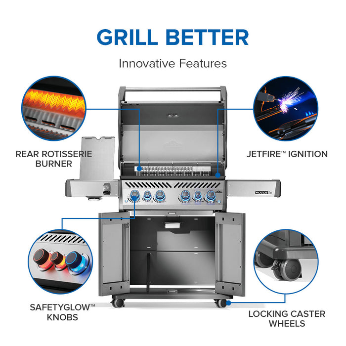 Napoleon Rogue® PRO-S 525 Natural Gas Grill w/ Infrared Side/Rear Burners
