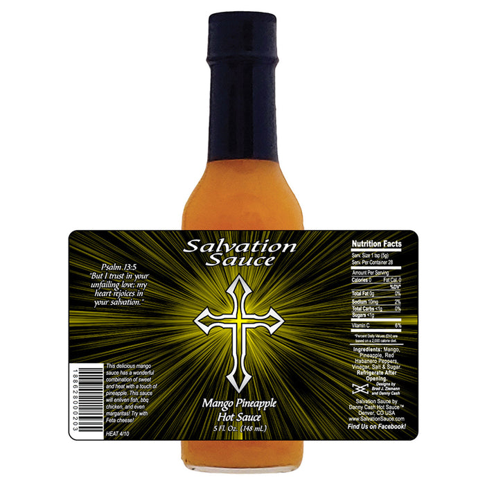 Danny Cash Salvation Sauce Mango Pineapple Hot Sauce 5 Oz Heat 4/10