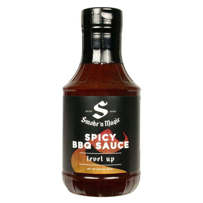 Smoke 'N Magic Spicy BBQ Sauce Level Up Sweet & Heat All Purpose 20.5 Ounce