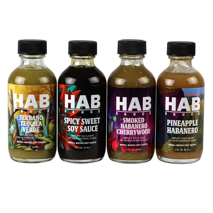 HAB Sauce Gift Set 4 Pack Hot Sauce Vegan Medium Heat Habanero SQ2600237