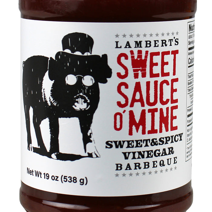 Lamberts Sweet Sauce O' Mine Sweet & Spicy Vinegar BBQ Sauce 19 Oz Award Winning