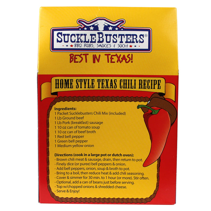 Sucklebusters Authentic Texas Chili Seasoning Kit Gluten Free SBCS020