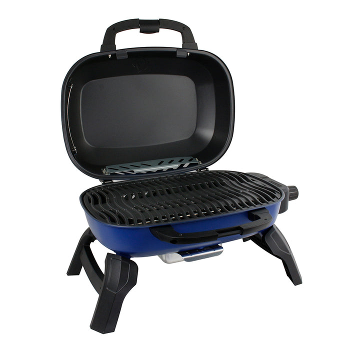 Napoleon Travel Q Portable Propane Gas Grill 240 Sq In With Folding Legs Blue