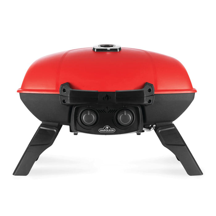 Napoleon TravelQ 285 2-Burner Propane Grill W/ JETFIRE Ignition & Griddle Red