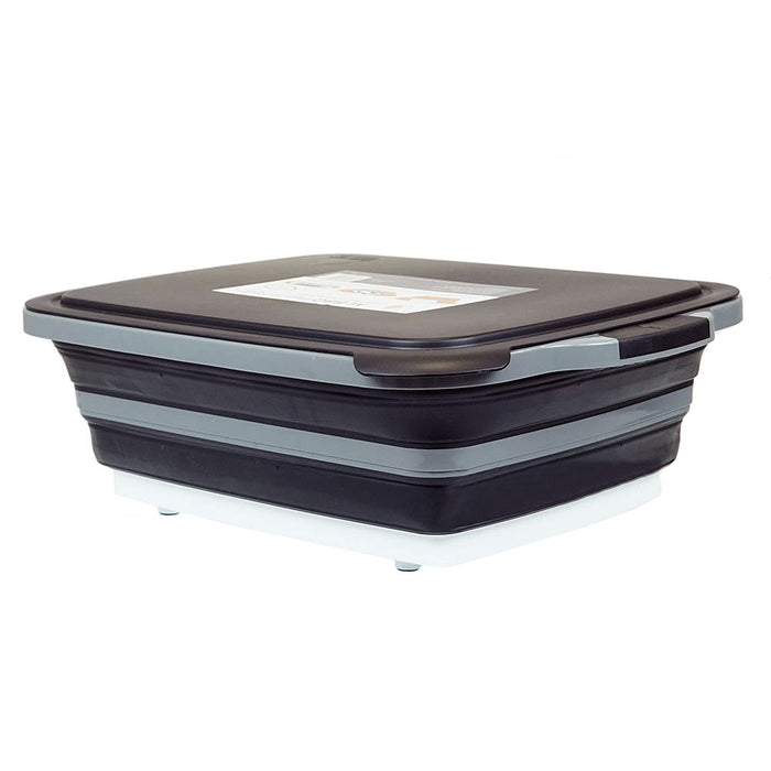 DripEz XL BBQ Prep Tub w/ Black Lid and Built-in Cutting Board TUBLDXL-12-BL