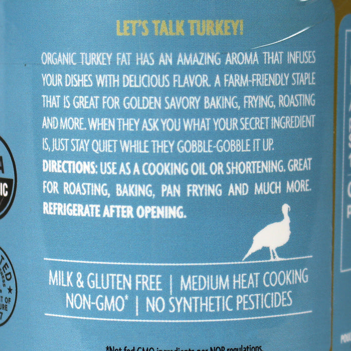 Fatworks Turkey Fat Organic Cooking Oil 7.5 Oz Gluten Free Non GMO TUFJS111