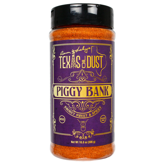 Texas Oil Dust Piggy Bank Pork Rub Smoky Sweet & Spicy No MSG Gluten Free 12oz