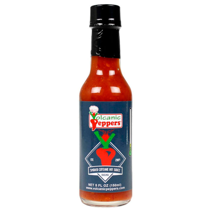 Volcanic Peppers Original Smoked Cayenne Hot Sauce 5 Oz Bottle Mild VPSCSSCS