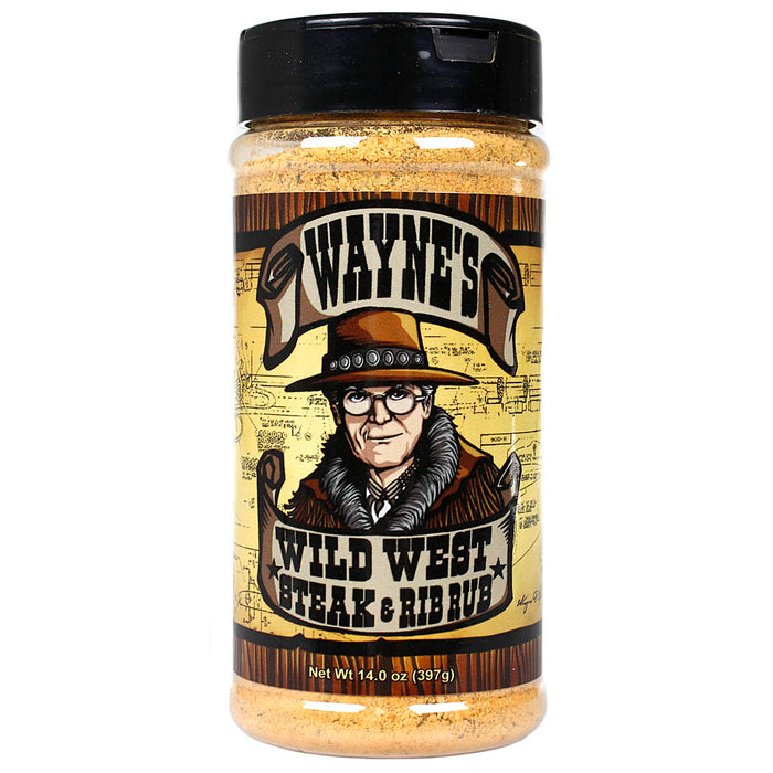 Steak Seasoning Rib Rub 14 oz Bottle Gluten Free Poultry Beef Wayne's Wild West