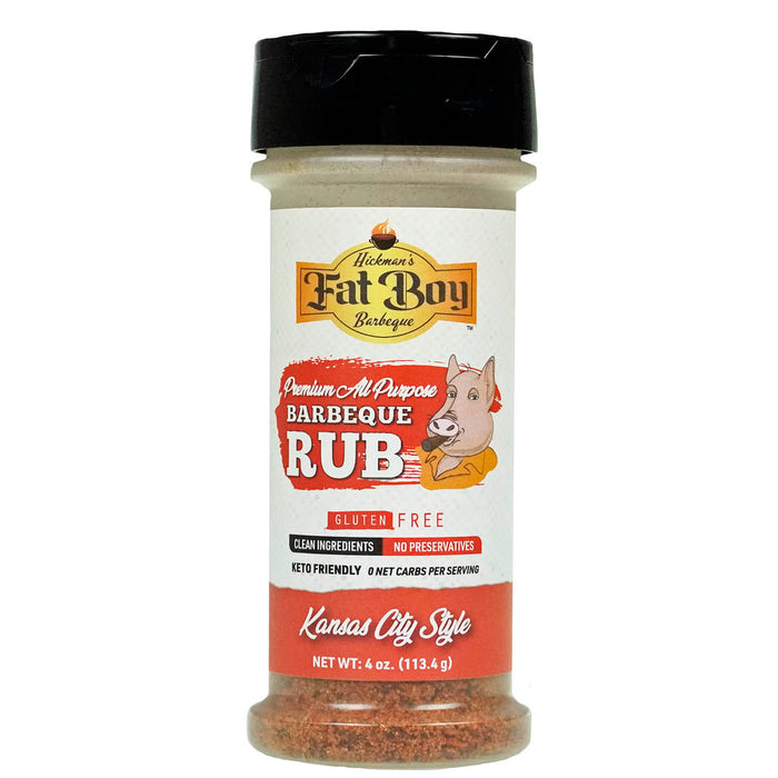 Fat Boy All Natural Premium All Purpose BBQ Rub 4 Oz Bottle Gluten Free 00001