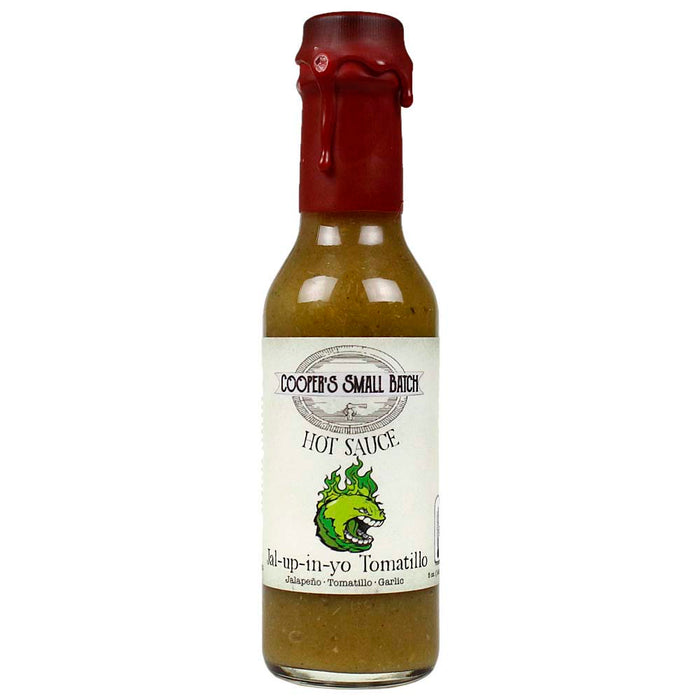 Jal Up In Yo Tomatillo Mild Jalapeno Hot Sauce Cooper's Small Batch 5 Oz Bottle