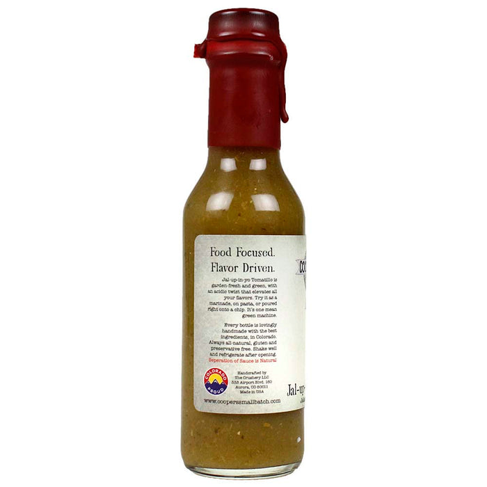 Jal Up In Yo Tomatillo Mild Jalapeno Hot Sauce Cooper's Small Batch 5 Oz Bottle