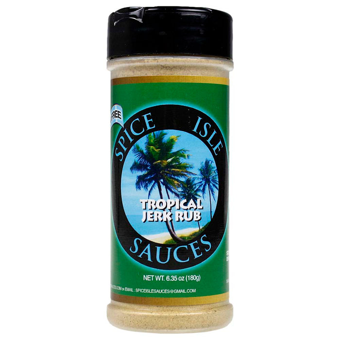 Spice Isle Sauces Tropical Jerk Rub BBQ Seasoning 6.35 Oz Shake Bottle No Gluten