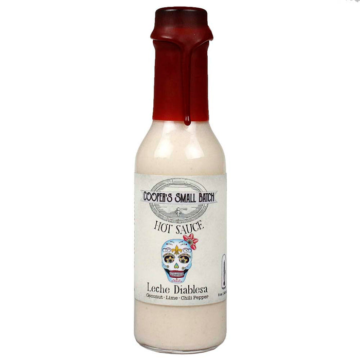 Leche Diablesa White Hot Sauce Coconut Lime Cooper's Small Batch 5 Oz Bottle