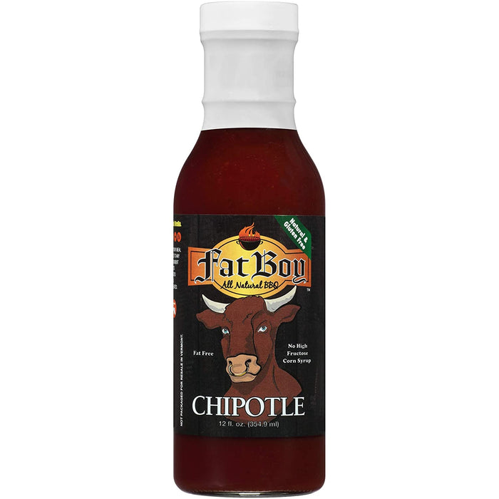 Fat Boy All Natural BBQ Chipotle BBQ Sauce 12 oz Bottle Gluten Free 00084