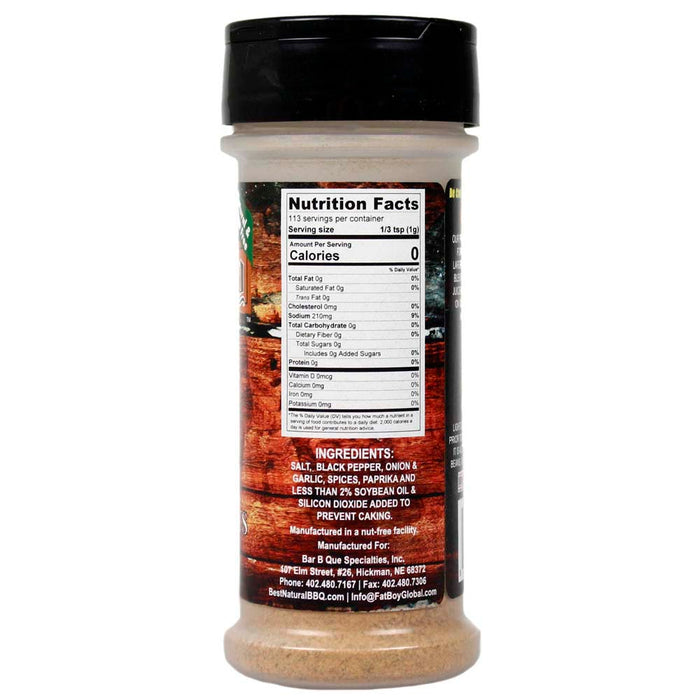 Fat Boy All Natural BBQ Prime Angus Rub 4 Oz Bottle Gluten Free for Beef 00107