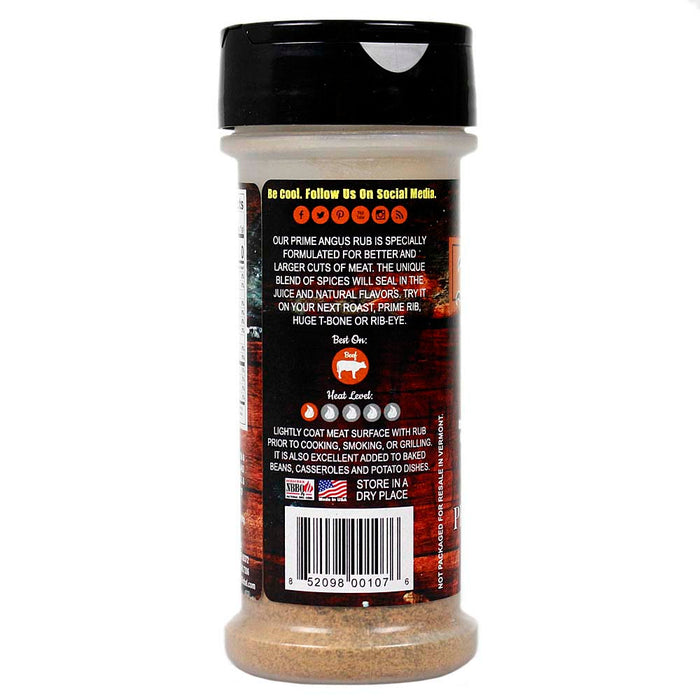 Fat Boy All Natural BBQ Prime Angus Rub 4 Oz Bottle Gluten Free for Beef 00107