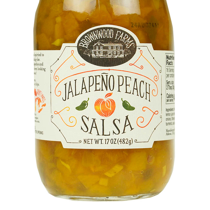 Brownwood Farms Jalapeno Peach Salsa Farm Fresh Sweet Spirited Fruit Salsa 17 oz