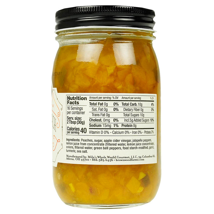 Brownwood Farms Jalapeno Peach Salsa Farm Fresh Sweet Spirited Fruit Salsa 17 oz