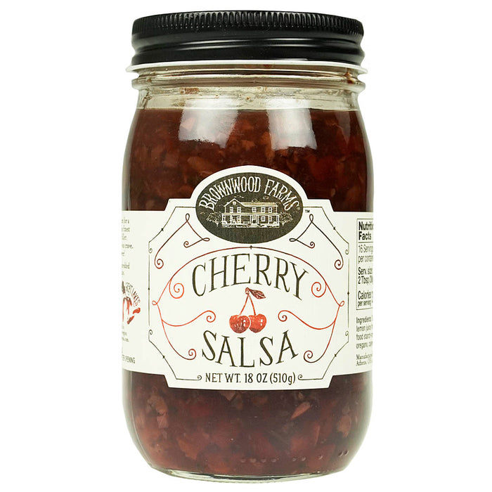 Brownwood Farms Cherry Salsa Farm Fresh Sweet and Tart Fruit Salsa 17oz Jar