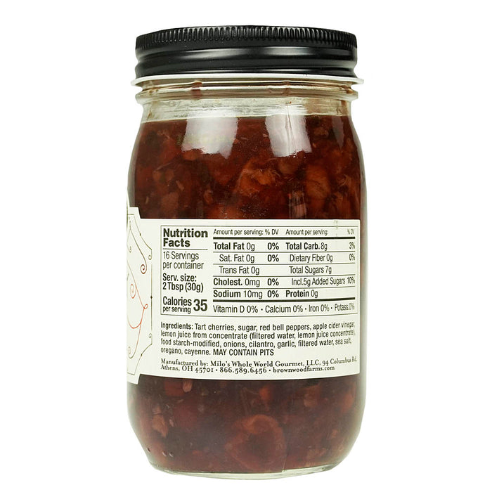 Brownwood Farms Cherry Salsa Farm Fresh Sweet and Tart Fruit Salsa 17oz Jar