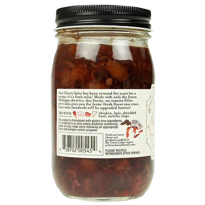 Brownwood Farms Cherry Salsa Farm Fresh Sweet and Tart Fruit Salsa 17oz Jar