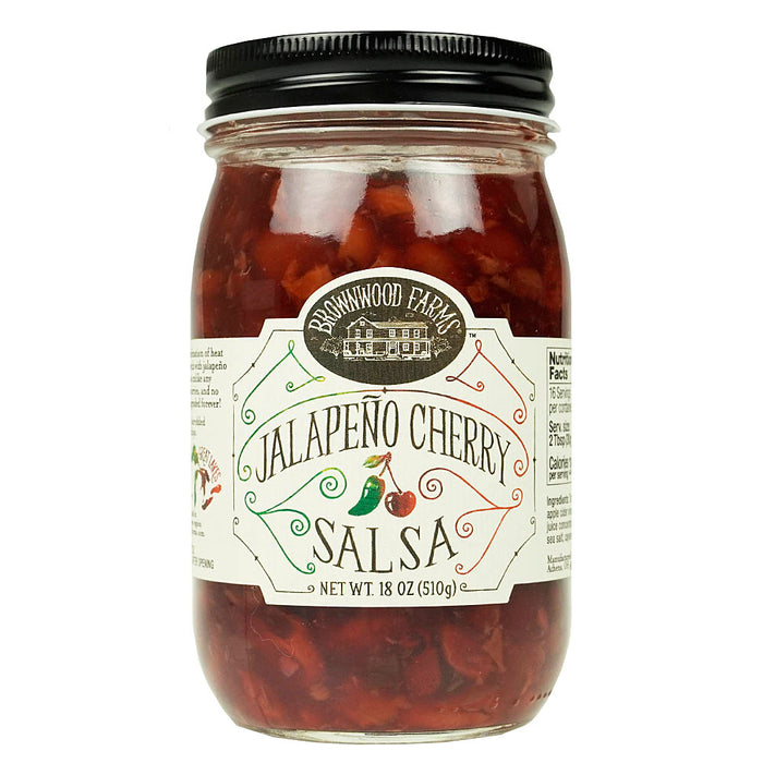 Brownwood Farms Jalapeno Cherry Salsa Farm Fresh Sweet Heat Fruit Salsa 17 oz