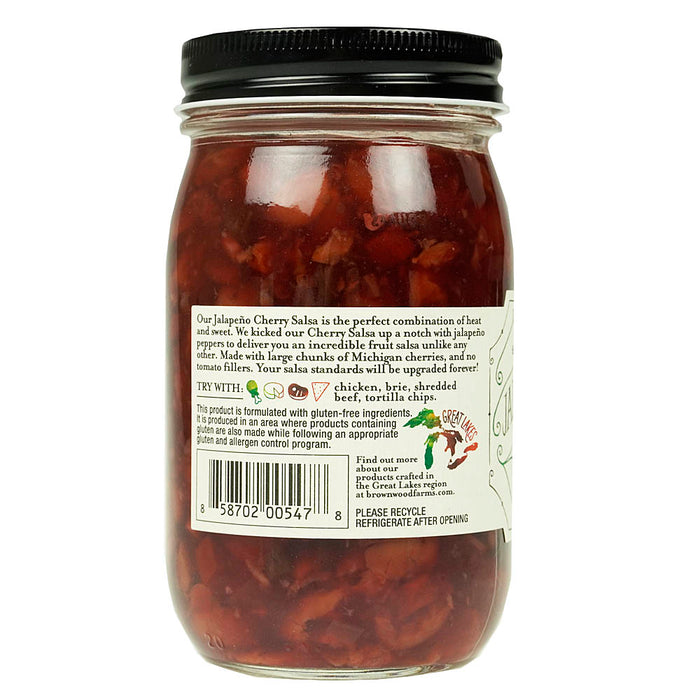 Brownwood Farms Jalapeno Cherry Salsa Farm Fresh Sweet Heat Fruit Salsa 17 oz