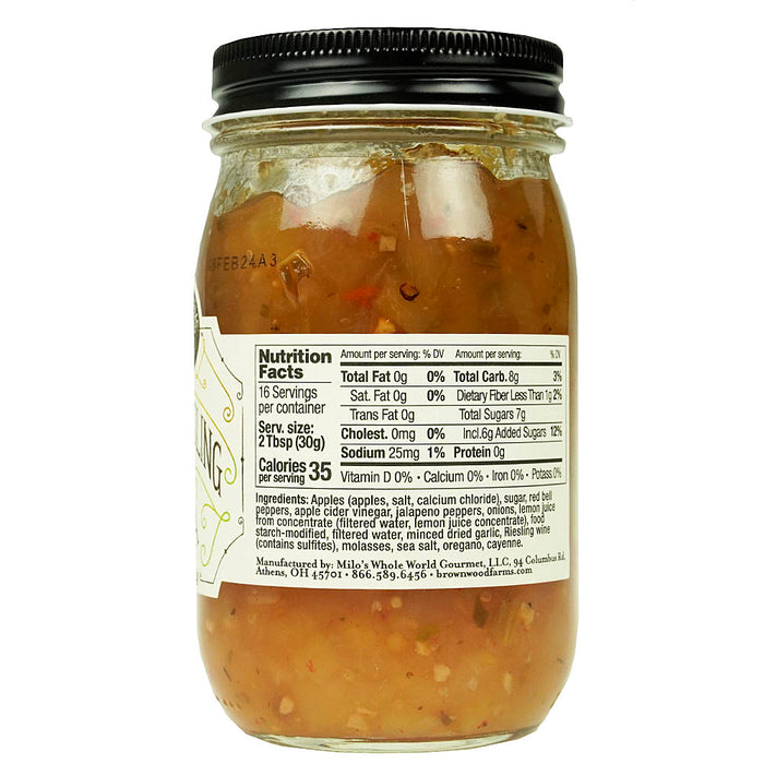 Brownwood Farms Crisp Apple Riesling Sweet Heat Farm Fresh Fruit Salsa 17 oz