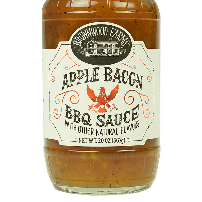 Brownwood Farms Sweet Apple Bacon BBQ Sauce Hickory Applewood Smoked Bacon 20 Oz