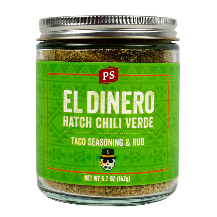 PS Seasoning El Dinero Hatch Chili All-Natural Verde Taco Seasoning & Rub 5.7oz