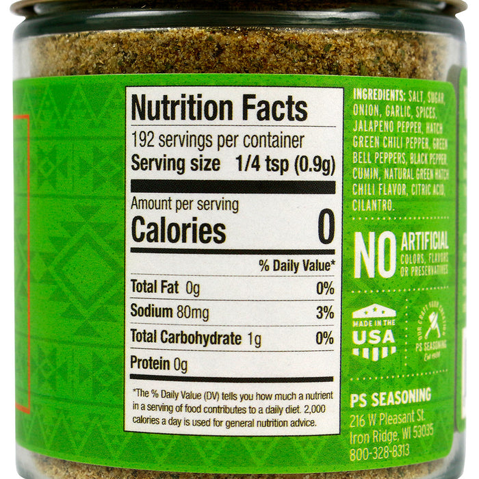 PS Seasoning El Dinero Hatch Chili All-Natural Verde Taco Seasoning & Rub 5.7oz