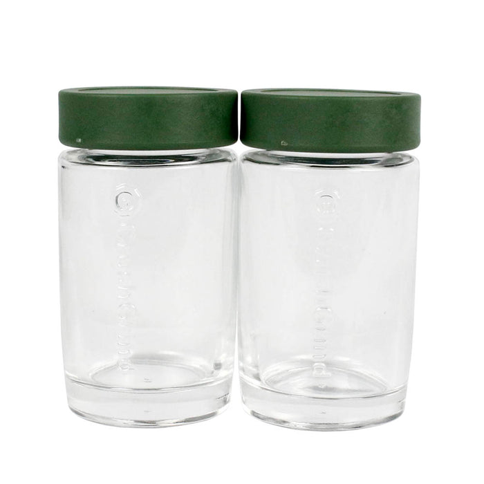 CrushGrind Vaasa Glass Spice Jars Biocomposite Screw On Lid 2 Pc Green —  The Big BBQ Co.