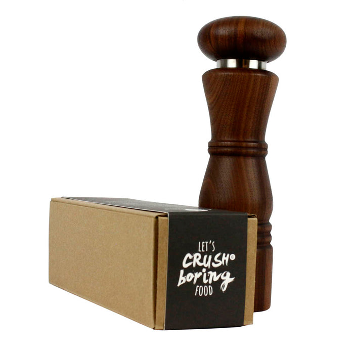 CrushGrind Paris Salt or Pepper Mill and Patented Ceramic Grinder Walnut 220mm