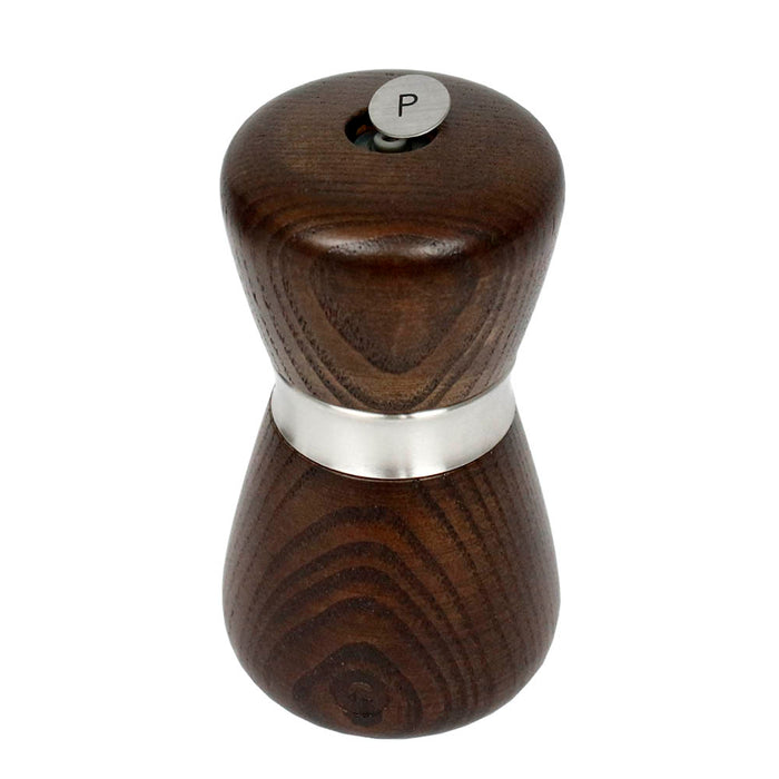 CrushGrind Kyoto Mini Salt or Pepper Mill Patented Ceramic Grinder Ash 10cm