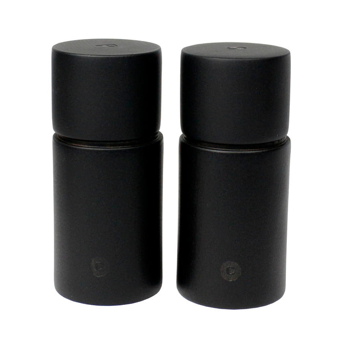 CrushGrind Bergen Salt Pepper Spice Mill Ceramic Mechanism Set of 2 Black 12cm