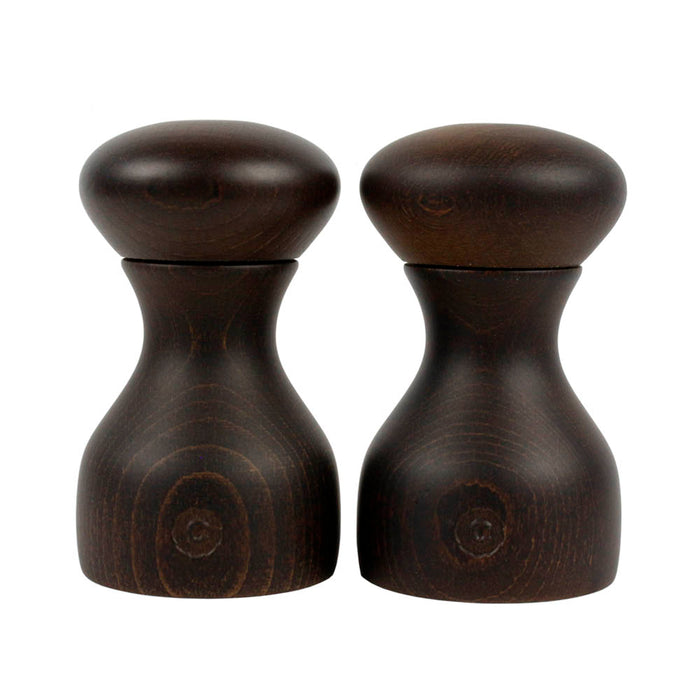 CrushGrind Lyon Salt and Pepper Spice Mill Ceramic Grinder Set of 2 Brown 10cm