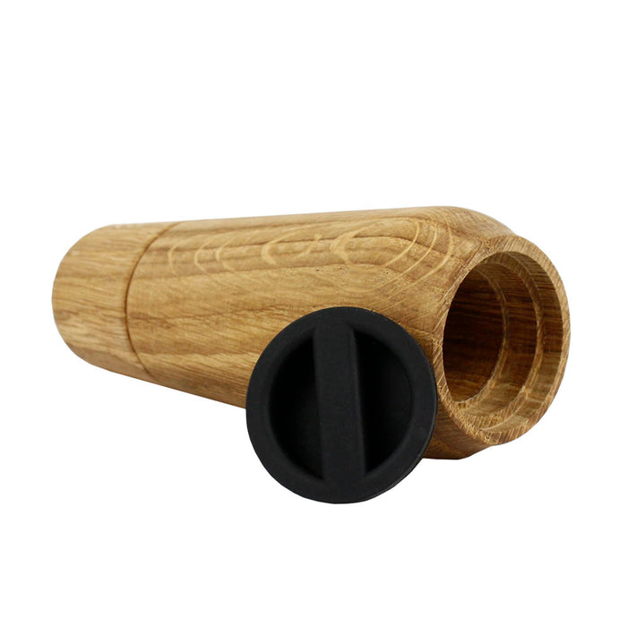 CrushGrind Champagne Salt Pepper Spice Mill 2 Pc Set Ceramic Grinder Oak 167mm