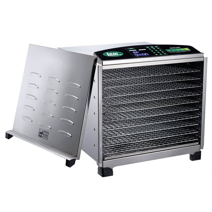 LEM Big Bite Digital Stainless Steel Dehydrator with 10 Chrome Plated Trays 1154