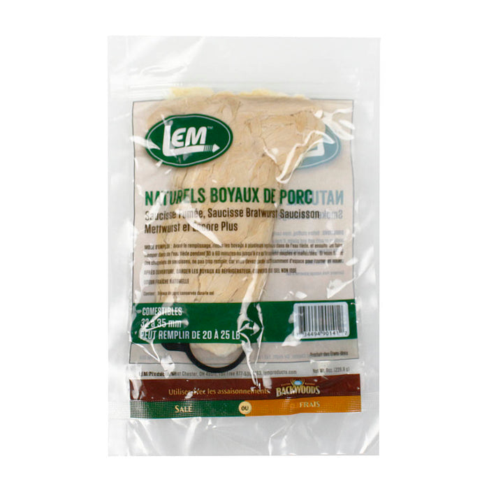 LEM All Natural Hog Casings For Sausage, Brats, Franks Stuff 20-25 Pounds 8 oz