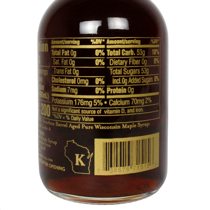 Skinny Sticks Kentucky Bourbon Barrel Aged Maple Syrup 8 Ounce Glass Bottle