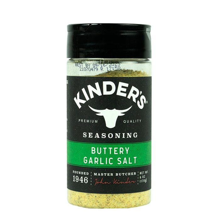 Kinder's Buttery Garlic Salt Seasoning With 2 Types Of Garlic 6 Ounce Bottle