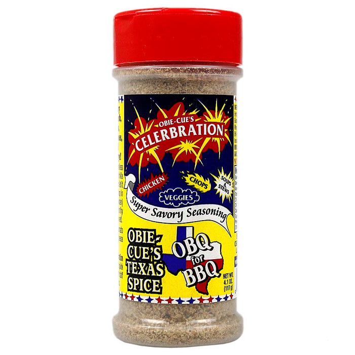 Obie Cues Celerbration Seasoning Chicken Chops Soup Veggies Savory 4.1 Oz Bottle