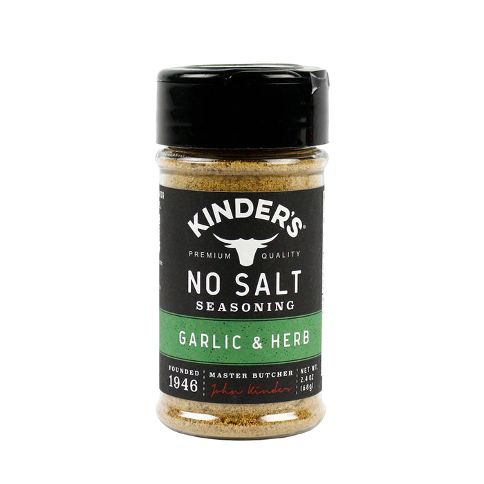 Kinder's No Salt Garlic & Herb Handcrafted Seasoning Dry Rub No MSG 2.4 oz