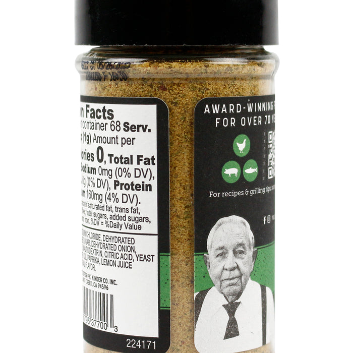 Kinder's No Salt Garlic & Herb Handcrafted Seasoning Dry Rub No MSG 2.4 oz