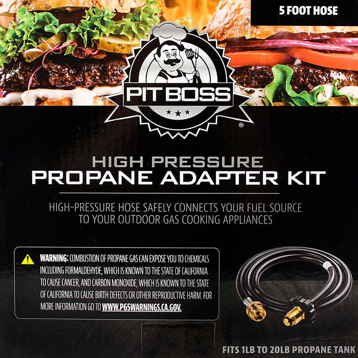 Pit Boss Propane Adapter Kit 1 to 20 lb Pound Conversion with 5 Foot Hose 40750