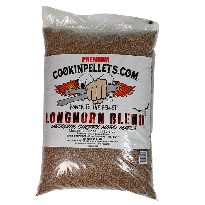 Longhorn Blend Mesquite Cherry Hardwood Maple 40 lb. Bag No Fillers No Oak/Alder